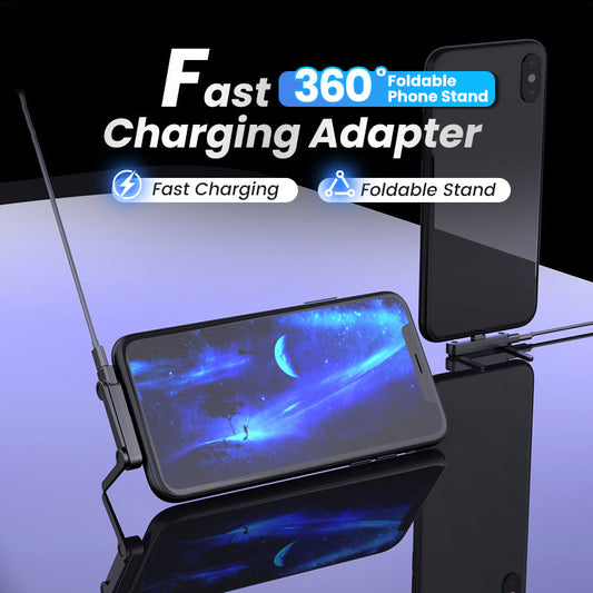 360° Foldable Phone Stand Fast Charging Adapter