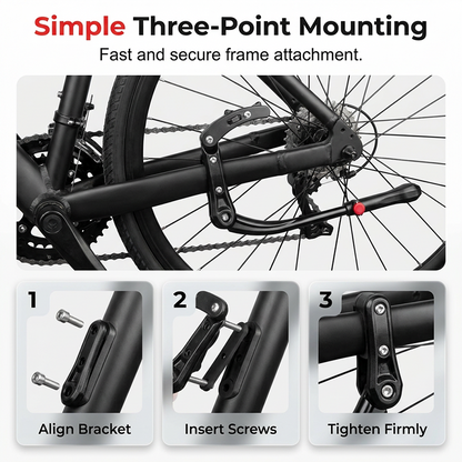 Adjustable Bicycle Kickstand – Lightweight Aluminum, Universal Fit & Frame-Safe Clamp