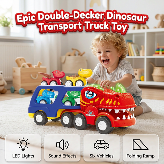 Double Layer Dinosaur Carrier Truck Toy