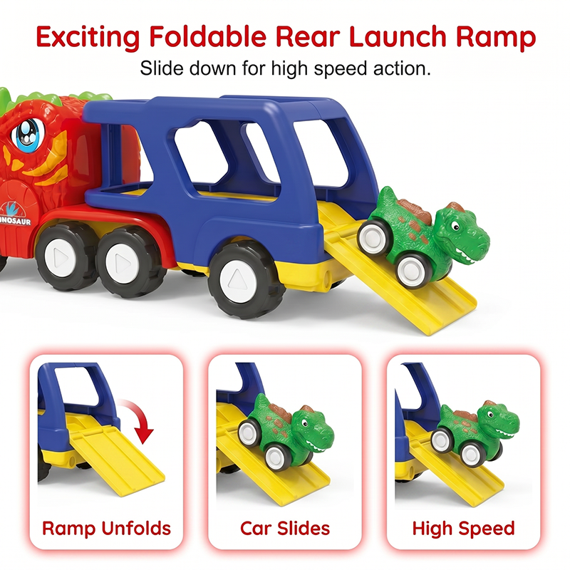 Double Layer Dinosaur Carrier Truck Toy