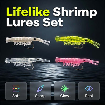50PCS Luminous Shrimp Lures – Glow in the Dark & Sharp Hooks