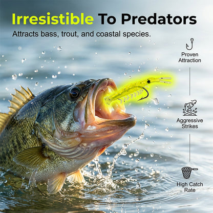 50PCS Luminous Shrimp Lures – Glow in the Dark & Sharp Hooks
