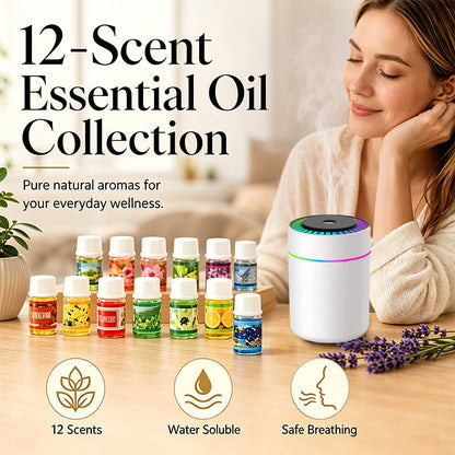 🌸 12-Pack Water-Soluble Essential Oils Set 💧 – Long-Lasting Fragrance for Diffusers & Home 🌿