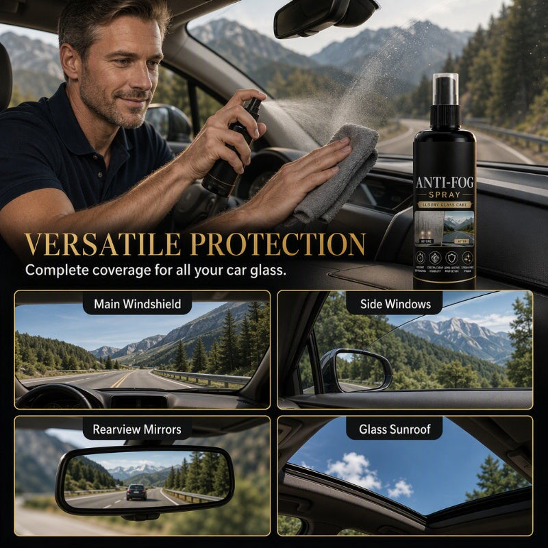 🚗 Car Glass Anti-Fog Spray, 24H Streak-Free Defogger for Windshield & Mirrors