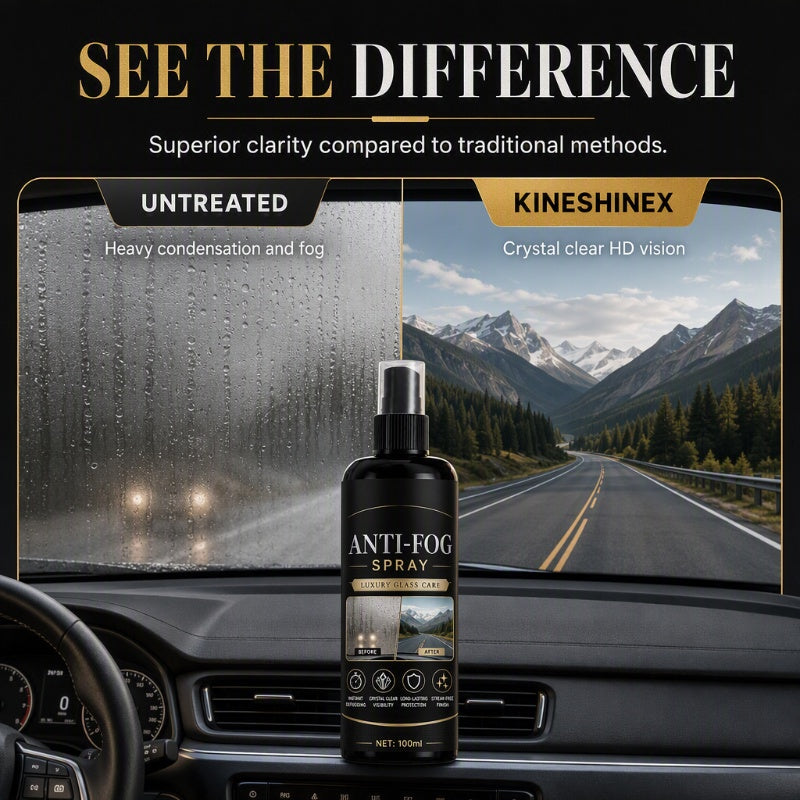 🚗 Car Glass Anti-Fog Spray, 24H Streak-Free Defogger for Windshield & Mirrors