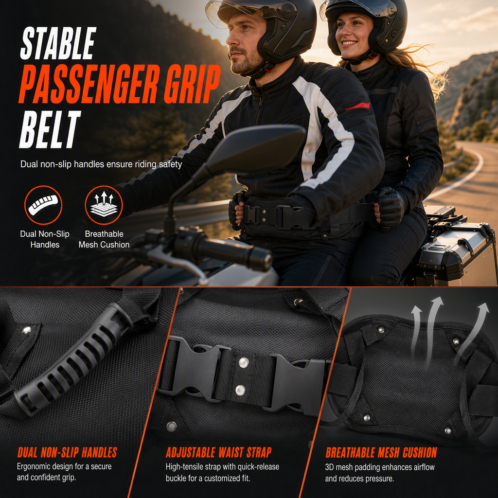 ⏳Time-Limited Special⏰: Motorcycle Passenger Grab Belt 🏍️