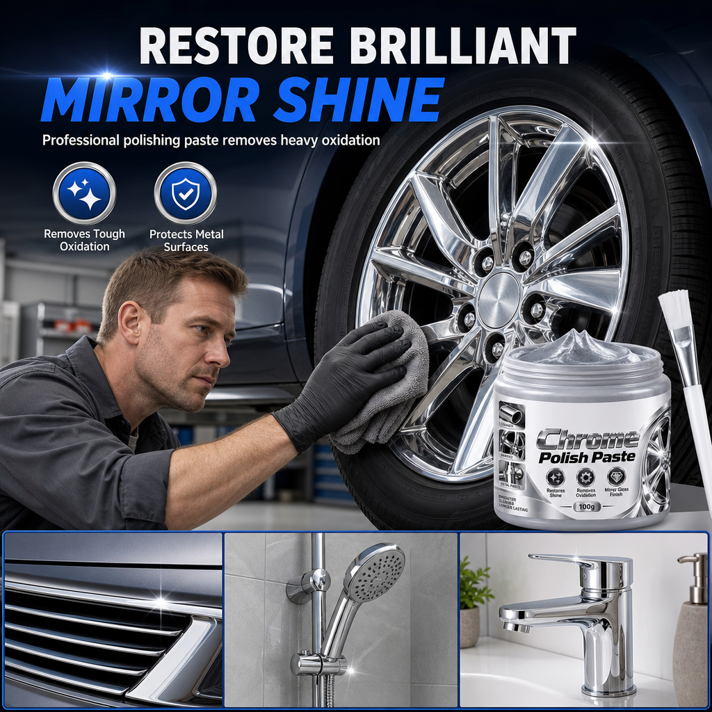✨Metal Chrome Polish & Restorer Paste with Brush