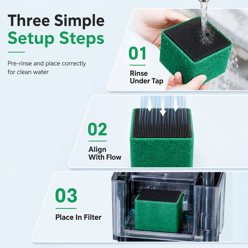 Activated Carbon Filter Cube for Aquarium Water Purification🐠