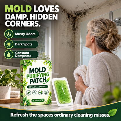 🧪6Pcs Mold Purifying Patches, Botanical Mildew Remover for Bathroom, Kitchen & Damp Areas