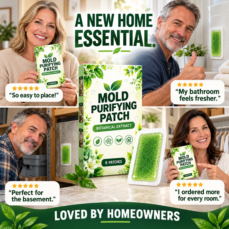 🧪6Pcs Mold Purifying Patches, Botanical Mildew Remover for Bathroom, Kitchen & Damp Areas
