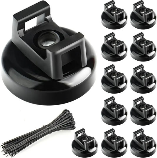 🔌Heavy-Duty Magnetic Cable Tie Mounts – 10 Pack
